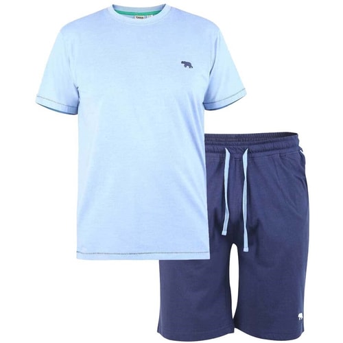 D555 T-Shirt und Shorts Loungewear Set Blau